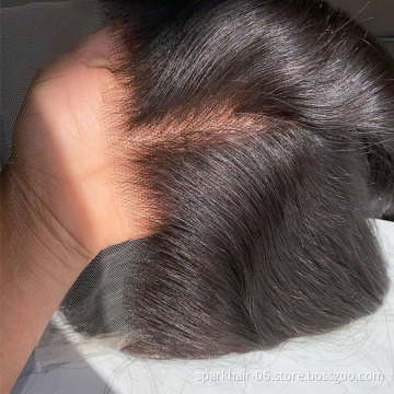 OEM Custom Logo Virgin Human Hair Swiss Lace Transparent Lace Frontal Closures 360 13x6 4x4 5x5 Hd Lace Closure